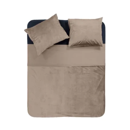 Velvet Piping Soft duvet cover - Taupe / Gray