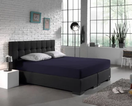 Double Jersey Fitted Sheet - Navy