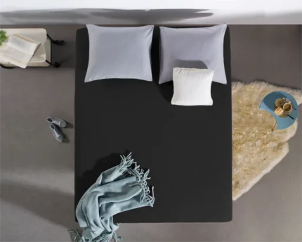 Double Jersey Fitted Sheet - Black