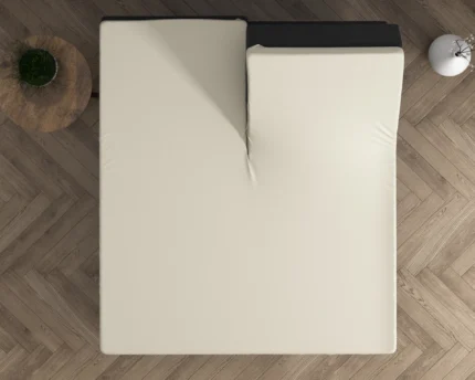 Double Jersey Split Topper Fitted Sheet - Cream