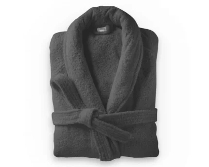 Soft terry bathrobe - anthracite