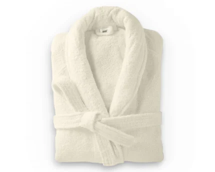 Soft terry bathrobe - cream
