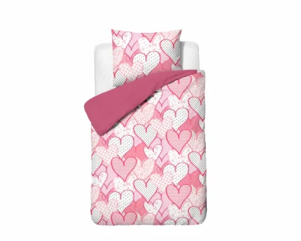 Little Hearts love duvet cover - Pink