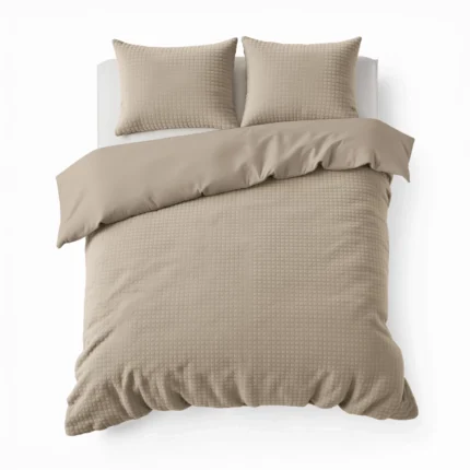 Check Teddy duvet cover - Taupe