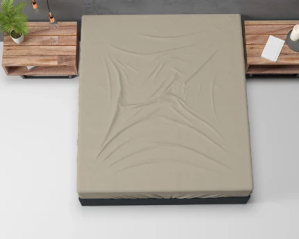 Flannel basic fitted sheet - Taupe