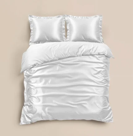 Glossy duvet cover - White