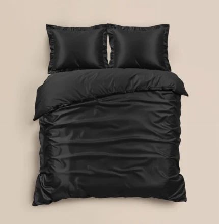 Glossy duvet cover - Black