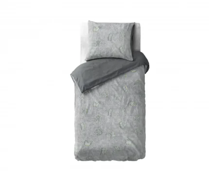 Glow in the Dark Hearts duvet cover - grey