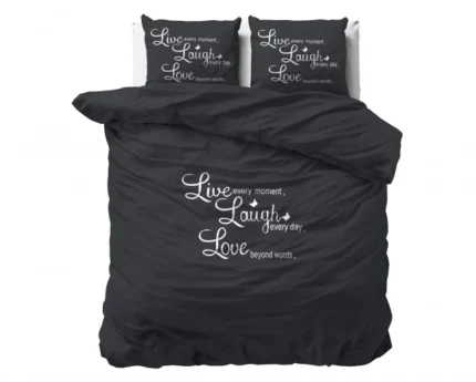 Live, laugh and love duvet cover - Anthracite