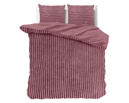 Rib Teddy duvet cover - Old Pink