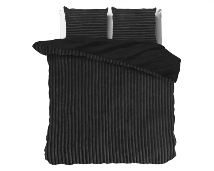 Rib Teddy duvet cover - Black