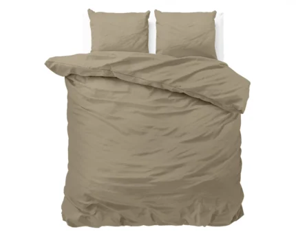 Zensation Satin Point dekbedovertrek - Taupe